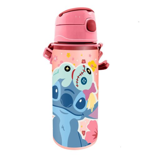 Disney Lilo és Stitch, A csillagkutya alumínium szívószálas kulacs akasztóval 600 ml
