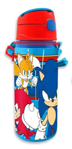 Sonic a sündisznó Prime alumínium szívószálas kulacs akasztóval 600 ml