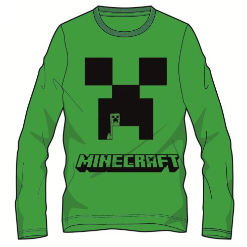 Minecraft gyerek hosszú ujjú póló, felső 6-12 év zöld Creeper