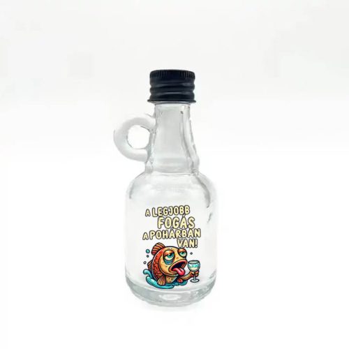 A legjobb fogás - Füles Pálinkás Üvegpalack 40 ml - Vicces Ajándék Horgásznak
