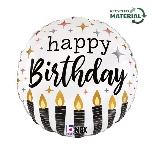 Happy Birthday Satin Candle fólia lufi 46 cm