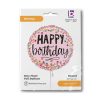 Happy Birthday Pink Confetti fólia lufi 46 cm