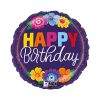 Happy Birthday Bold Blooms fólia lufi 46 cm
