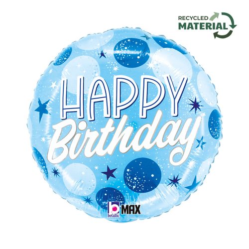 Happy Birthday Blue Spark fólia lufi 46 cm