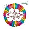 Happy Birthday Retro Holo fólia lufi 46 cm