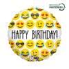 Happy Birthday Emoji fólia lufi 46 cm