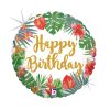 Happy Birthday Glitter Tropical fólia lufi 46 cm