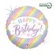 Happy Birthday Pastel Holo fólia lufi 46 cm