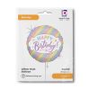 Happy Birthday Pastel Holo fólia lufi 46 cm