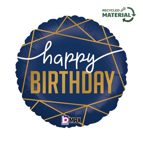 Happy Birthday Navy fólia lufi 46 cm