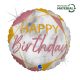Happy Birthday Glitter Marble Rose fólia lufi 46 cm