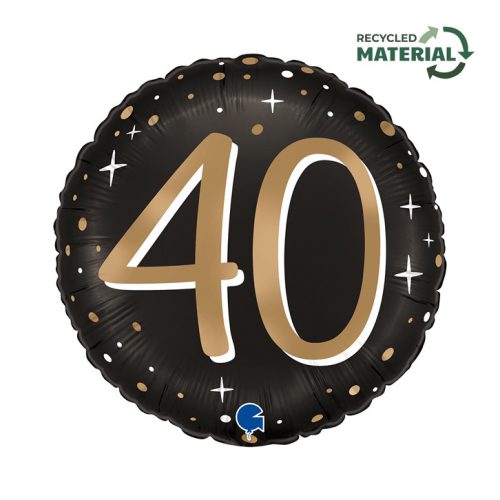 Happy Birthday 40 Sparkling fólia lufi 46 cm