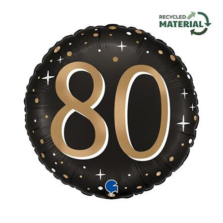 Happy Birthday 80 Sparkling fólia lufi 46 cm
