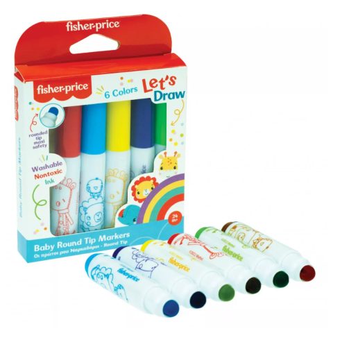 Fisher-Price Let's Draw kimosható filctoll 6 db-os