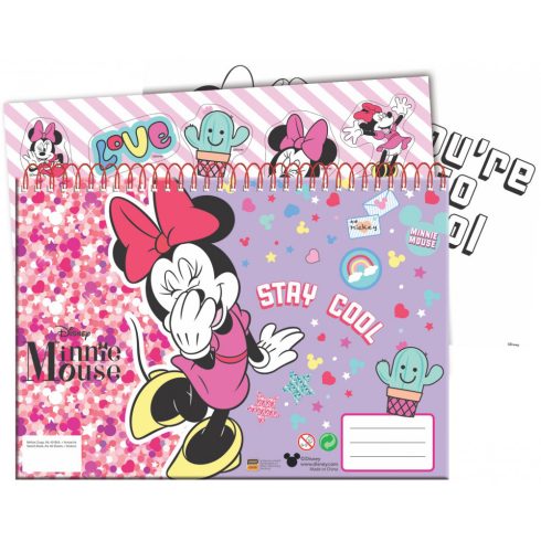 Disney Minnie Smiles A/4 spirál vázlatfüzet 40 lapos matricával