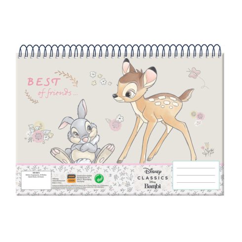 Disney Bambi Friends A/4 spirál vázlatfüzet, 30 lapos