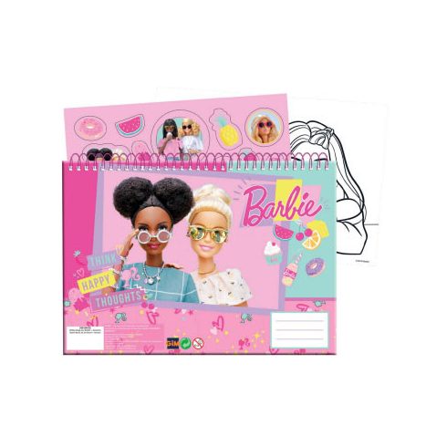 Barbie Happy Thoughts A/4 spirál vázlatfüzet 40 lapos matricával