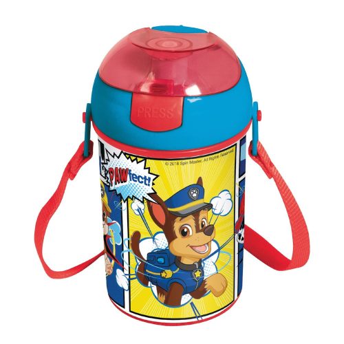 Mancs Őrjárat Pawfect műanyag szívószálas kulacs akasztóval 450 ml