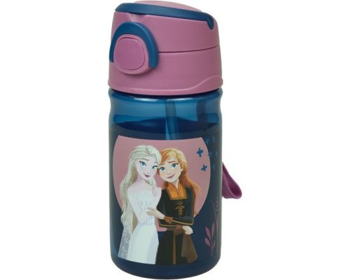 Disney Jégvarázs Sisters műanyag szívószálas kulacs akasztóval 350 ml