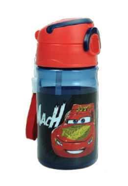Disney Verdák Speed műanyag szívószálas kulacs akasztóval 350 ml