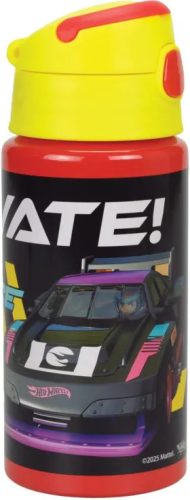 Hot Wheels Race alumínium szívószálas kulacs akasztóval 500 ml