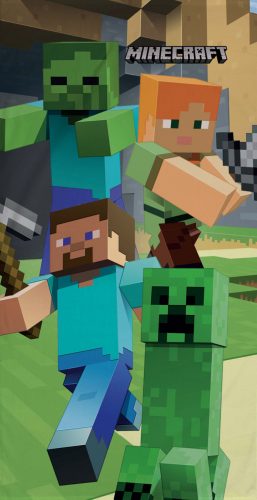 Minecraft fürdőlepedő, strand törölköző Steve and Alex 70*140cm