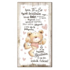   Hűtőmágnes Dekor Tábla 7,5 cm x 14cm - Te az Én legjobb Barátnőm - Ajándék barátnőknek