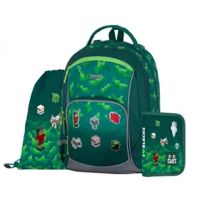   PlayWorld OXY GO iskolai hátizsák - iskolatáska szett - 22 literes - zöld PlayWorld OXY GO