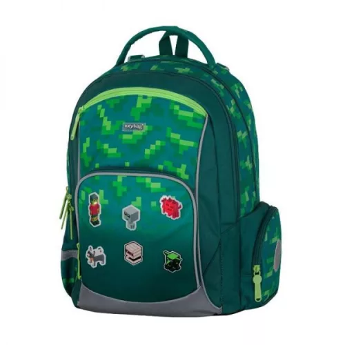 PlayWorld OXY GO iskolai hátizsák - iskolatáska szett - 22 literes - zöld PlayWorld OXY GO