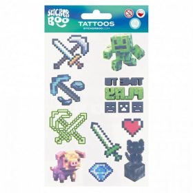 PIXEL Gamer tetoválás - 18x10 cm