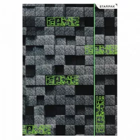 GAME PIXEL kockák gumis mappa - A4 - szürke/zöld