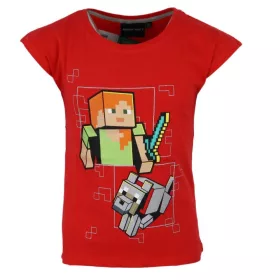 Minecraft Red gyerek rövid póló, felső 4 év / 104 cm