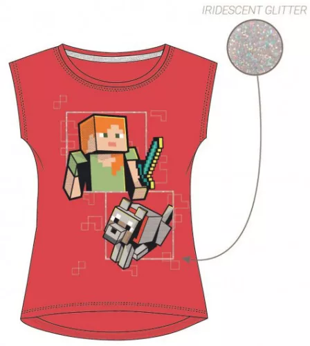 Minecraft Red gyerek rövid póló, felső 8 év / 128 cm