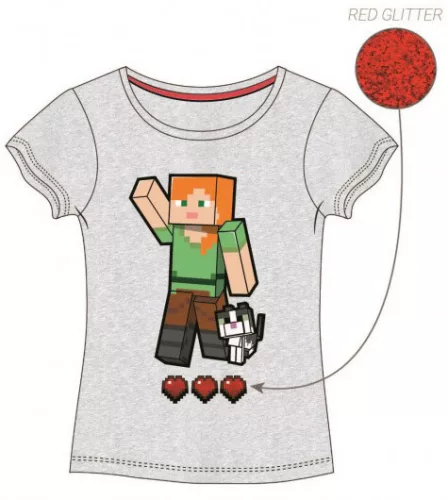 Minecraft Grey gyerek rövid póló, felső 8 év / 128 cm