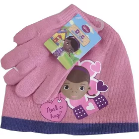   Disney Dr Plüssi Hug Pink gyerek sapka + kesztyű szett 54 cm