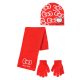 Hello Kitty Bow Red gyerek sapka + sál + kesztyű szett 54 cm
