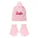 Barbie Light Pink flitteres gyerek sapka + kesztyű szett 52 cm