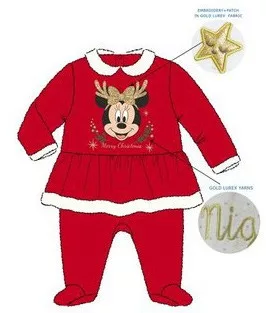 Disney Minnie Gold Bow Karácsonyi baba rugdalózó, pizsama 18 hó