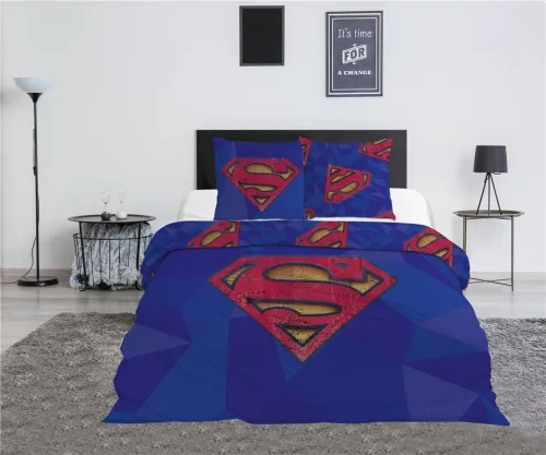 Superman Blue dupla, kétszemélyes ágyneműhuzat 240×220cm, 65x65 cm