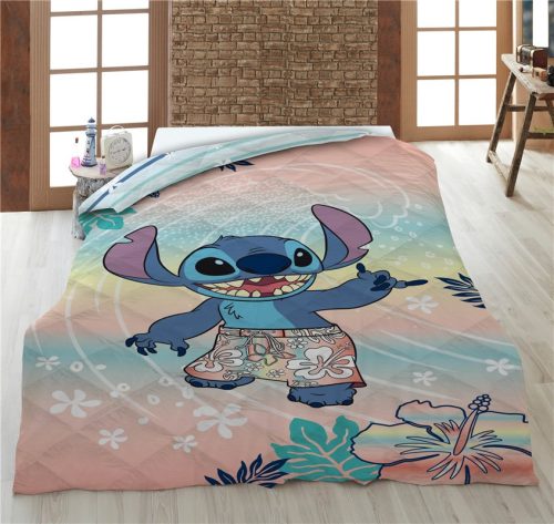 Disney Lilo és Stitch, A csillagkutya Hawaiian Dream steppelt ágytakaró, paplan 140x200cm