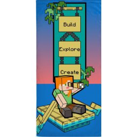   Minecraft Build fürdőlepedő, strand törölköző 70x140cm