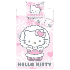 Hello Kitty Cozy Winter ágyneműhuzat 140×200cm, 70×90 cm