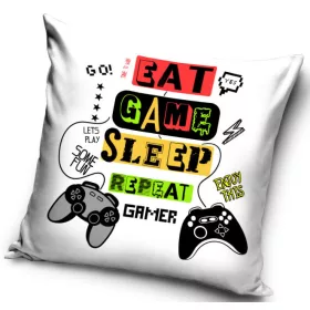 Gamer Repeat párnahuzat 40x40 cm