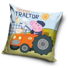   Peppa malac George's Tractor párnahuzat 40x40 cm Velúr