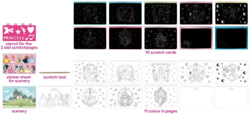 Disney Hercegnők Beauty scratch képkarcoló készlet és activity szett
