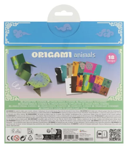 Állatos Colorful origami papír 18 db-os
