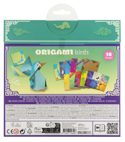 Állatos Birds origami papír 18 db-os