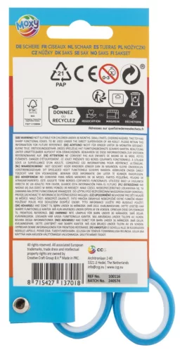 Kék Moxy balkezes olló 13 cm