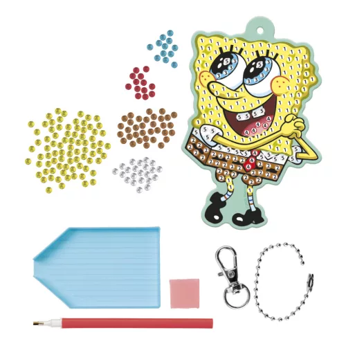 SpongyaBob Smile gyémántszemes kulcstartó készítő szett