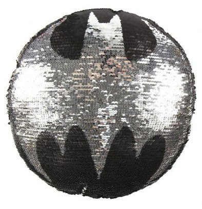 Batman Symbol átfordítható flitteres formapárna 30 cm